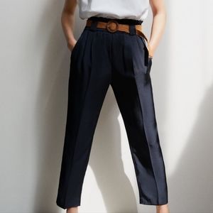Zara High Waist Paperbag Pants